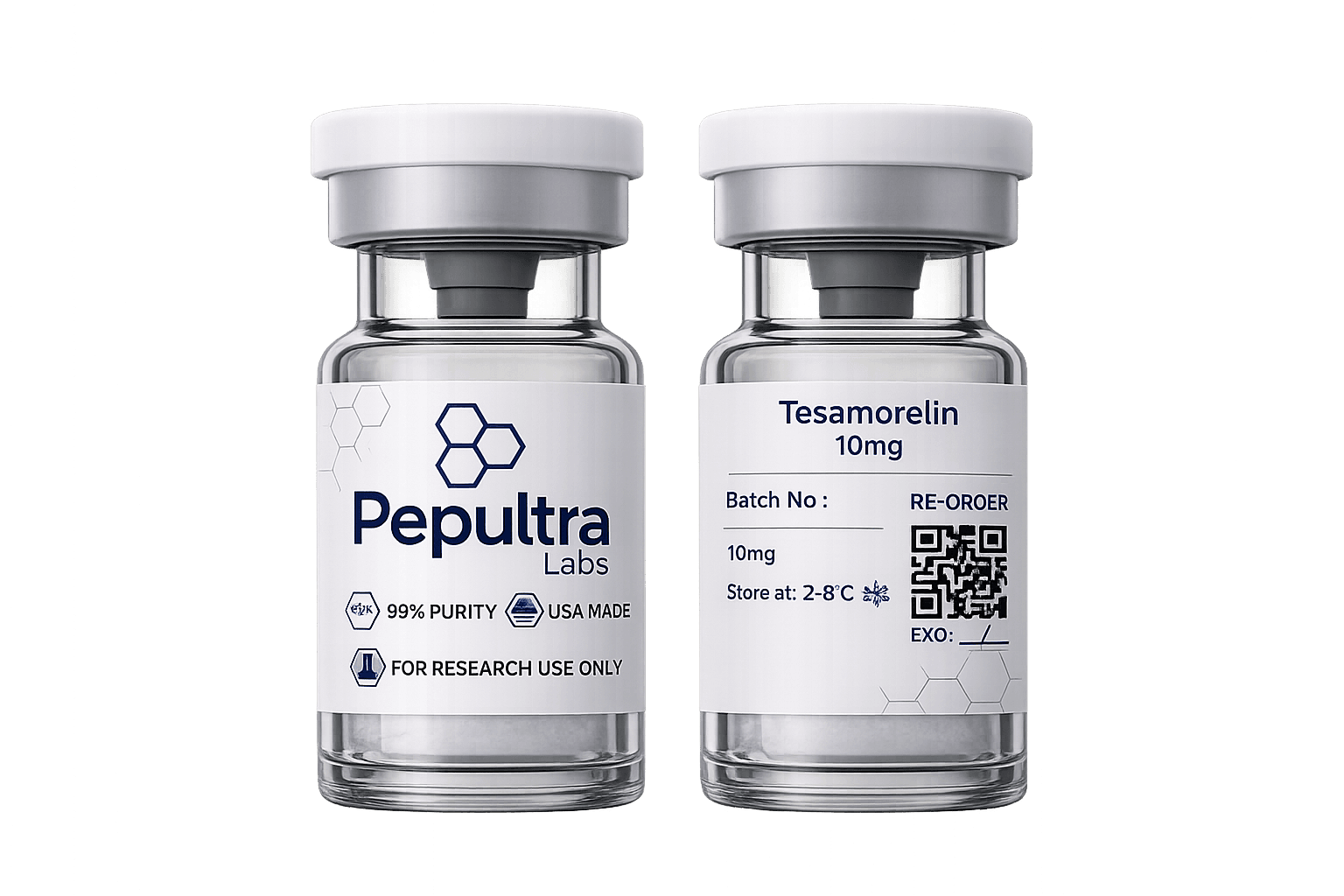 Tesamorelin vial and packaging