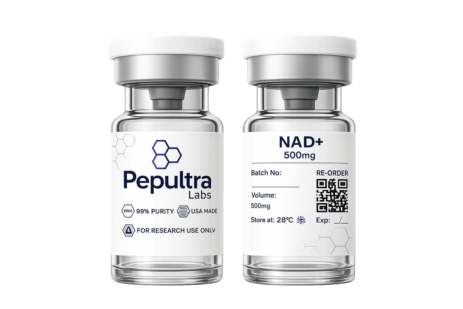 NAD+ vial and packaging